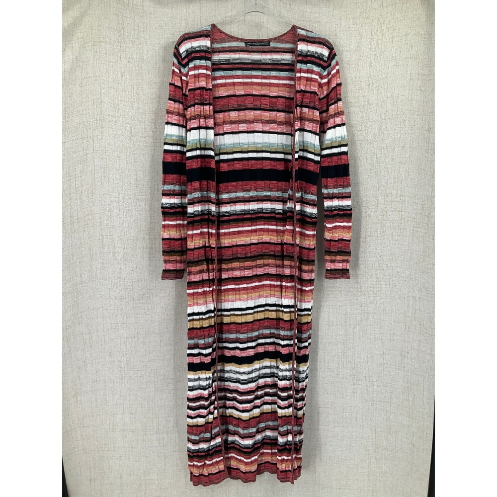 Peruvian Connection Cardigan Women S Multi Striped Cottagecore Longline Duster